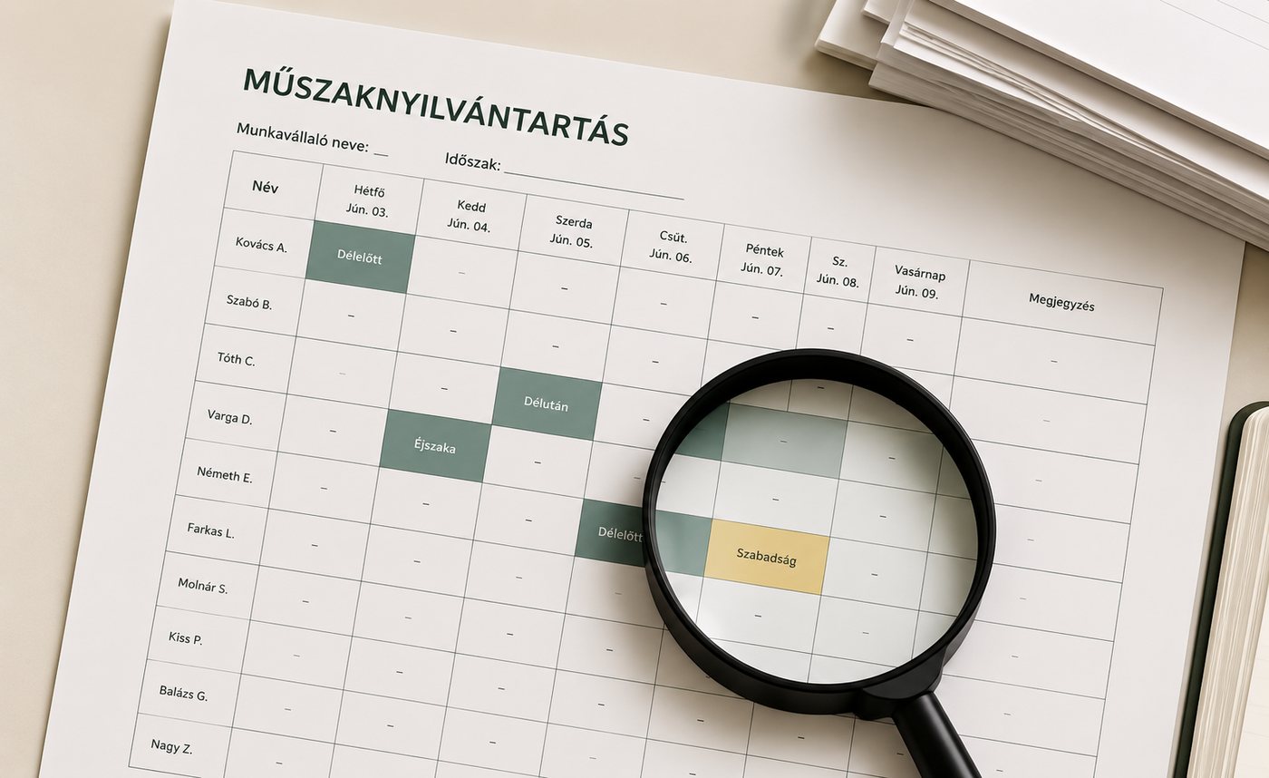 Műszaknyilvántartás nagyítóval